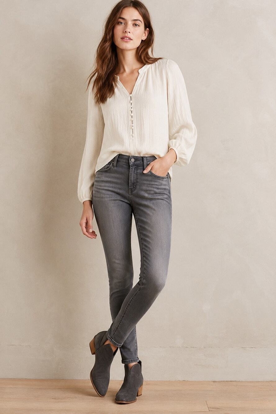 Pilcro and the Letterpress Stet Skinny Jeans Gray Wash Size 25 Anthropologie
